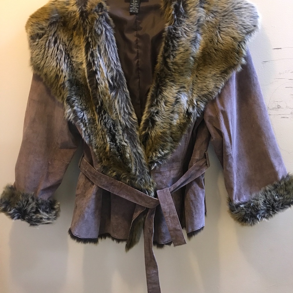 Lane Bryant Faux Fur Suede Jacket
